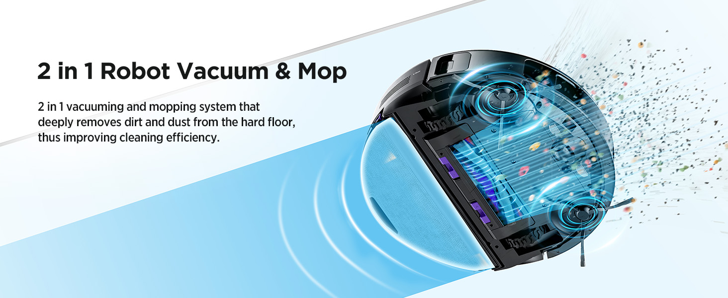 EUREKA E10s Robot Vacuum and Mop Combo 2 in 1, Bagless Self-Emptying Station, 45-Day Capacity