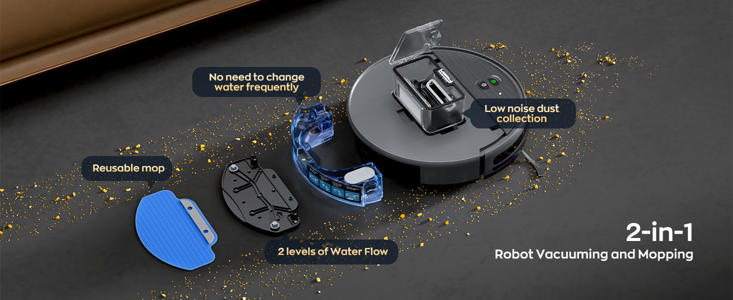 2-in-1 Robot Vacuum and Mop Combo