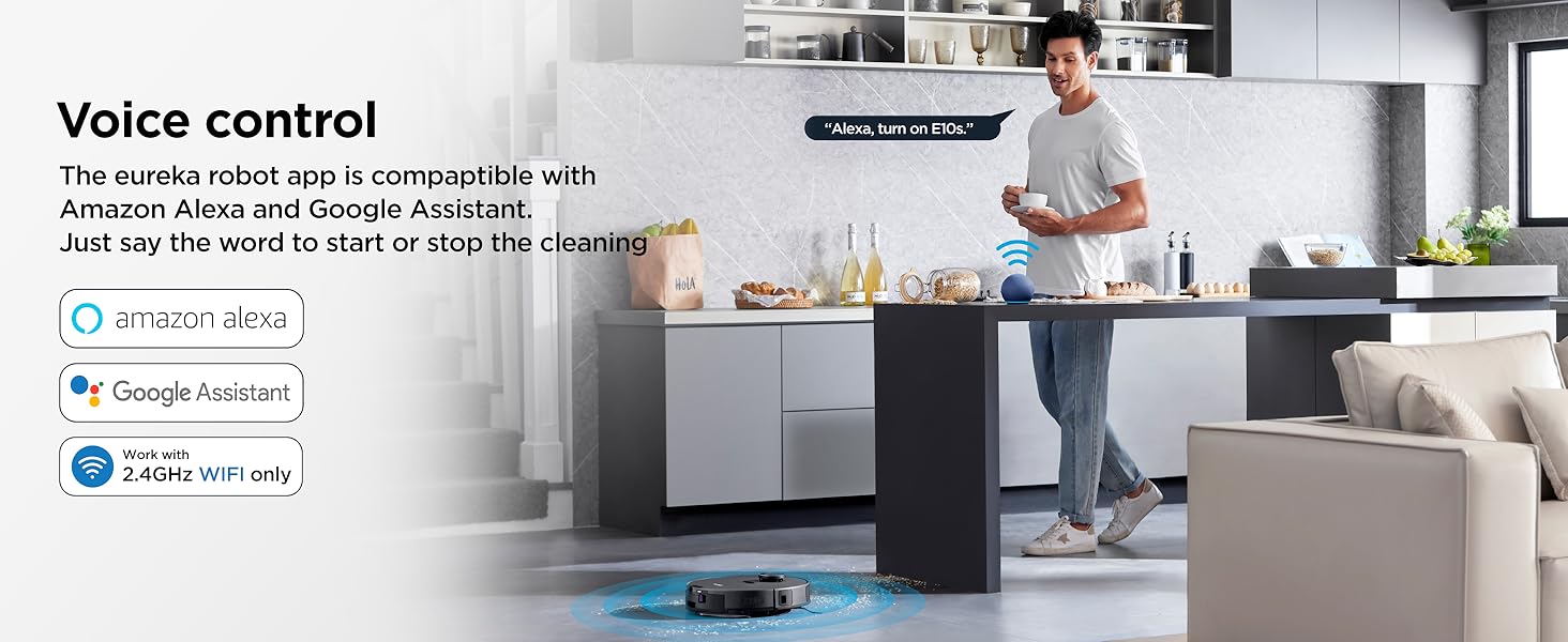 EUREKA E10s Robot Vacuum and Mop Combo 2 in 1, Bagless Self-Emptying Station, 45-Day Capacity 4000pa